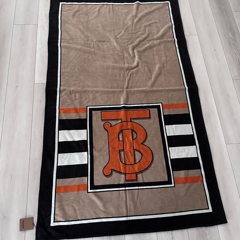 Burberry Tan and Orange Blanket